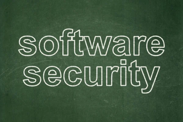 Conceito de segurança: Segurança de software em fundo de quadro-negro — Fotografia de Stock