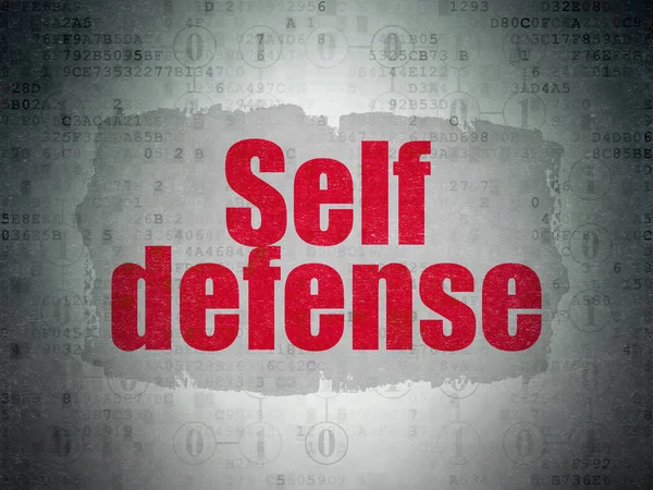 Concepto de seguridad: Autodefensa en el fondo del documento de datos digitales — Foto de Stock