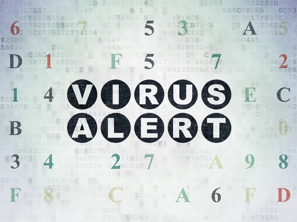 Protection concept: Virus Alert on Digital Data Paper background