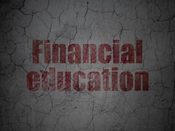Концепція освіти: Фінансова освіта на фоні гранжевої стіни — стокове фото
