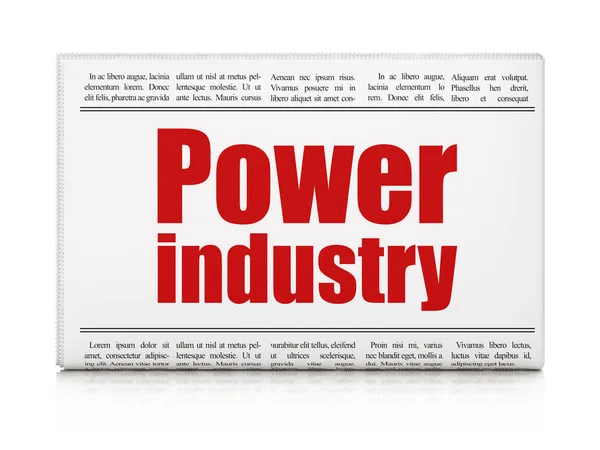 Endüstri kavramı: gazete başlığı güç sanayî — Stok fotoğraf