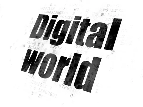 Concetto di dati: mondo digitale su sfondo digitale — Foto Stock