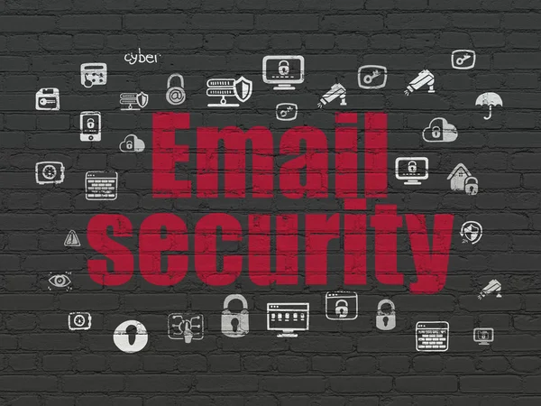 Concepto de seguridad: Email Seguridad en el fondo de la pared —  Fotos de Stock