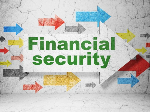 Security concept: arrow with Financial Security on grunge wall background — Stock Photo, Image