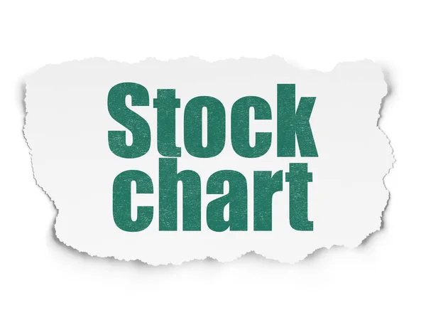 Финансовая концепция: фондовый график на фоне порванной бумаги — стоковое фото