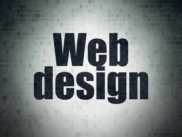 Koncepcja rozwoju Web: projektowanie stron internetowych na tle cyfrowych danych papierze — Zdjęcie stockowe