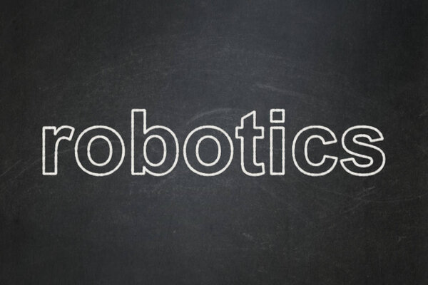 Science concept: Robotics on chalkboard background
