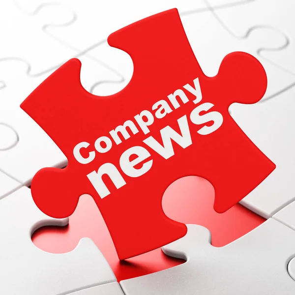 News concept: Company News on puzzle background — Stock Photo, Image