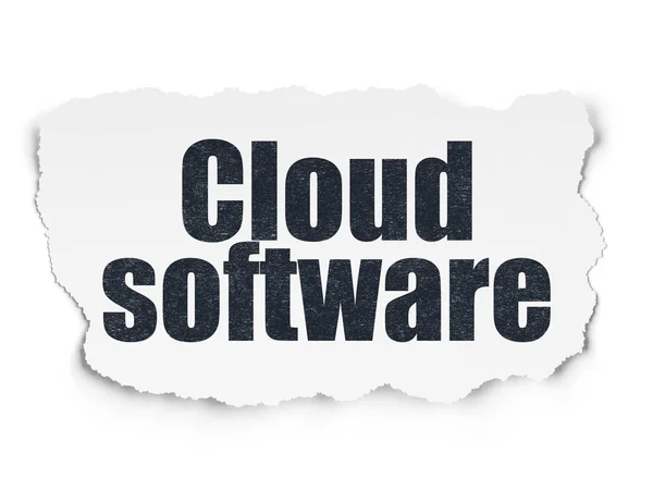 Cloud technology concept: Cloud Software on Torn Paper background