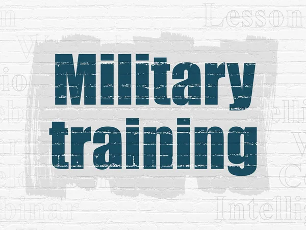 学习理念 ︰ 在背景墙上的军事训练 — 图库照片