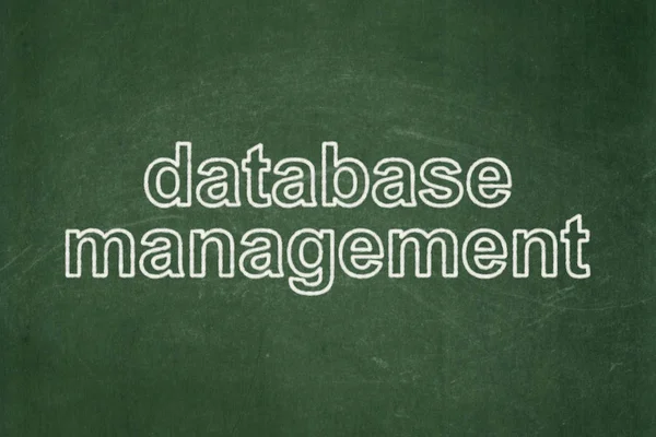 Programming concept: Database Management on chalkboard background