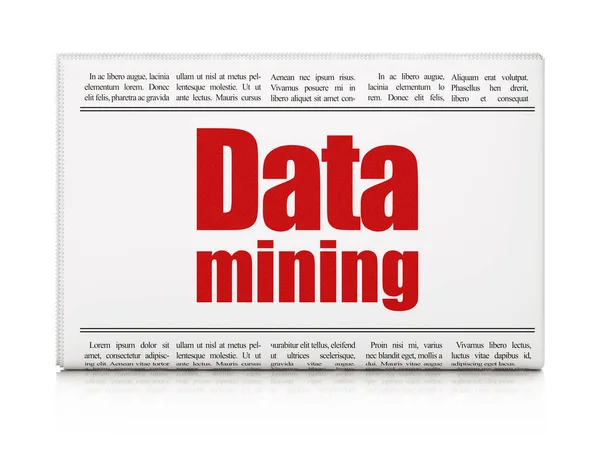 Concetto di informazione: titolo del giornale Data Mining — Foto Stock