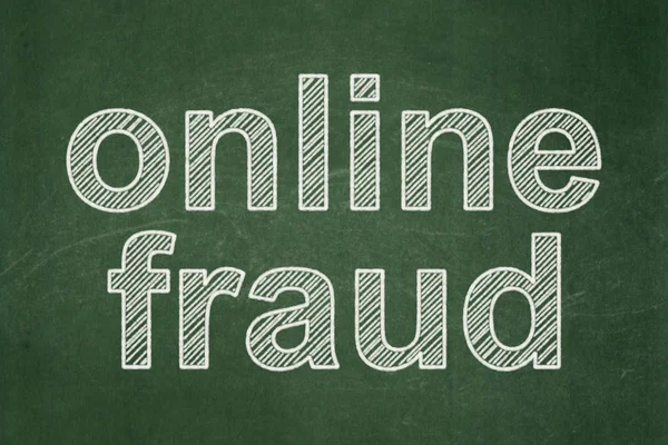 Protection concept: Online Fraud on chalkboard background