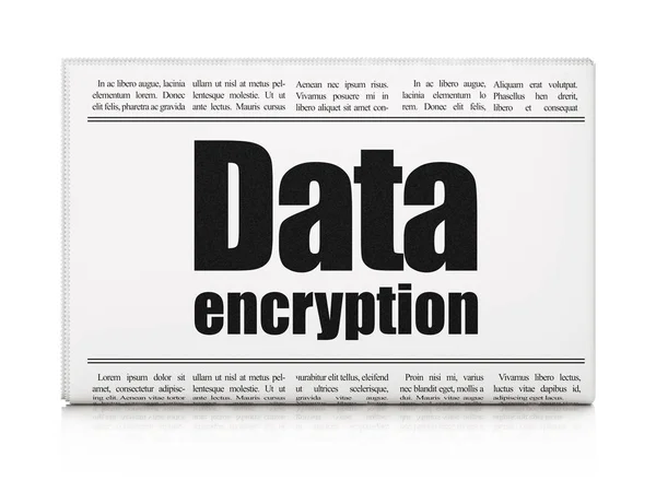 Concepto de protección: titular del periódico Cifrado de datos — Foto de Stock