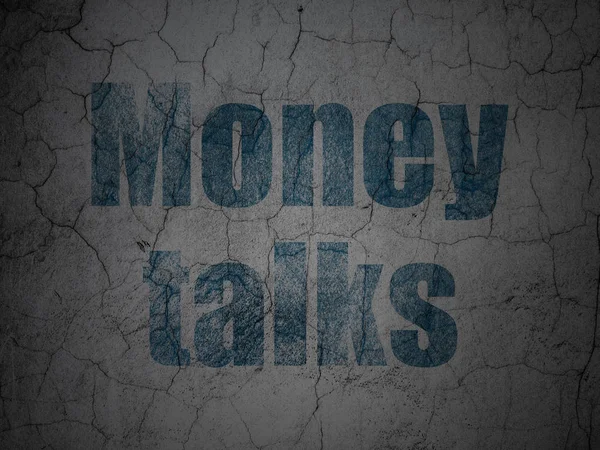 Financiën concept: Money Talks op grunge muur achtergrond — Stockfoto