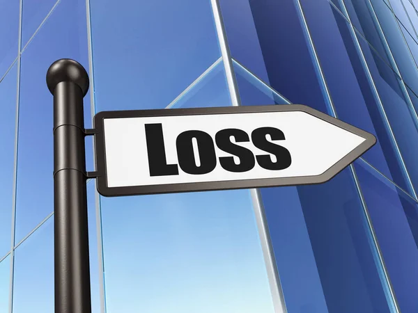 Finance koncept: Logga förlust på att bygga bakgrund — Stockfoto