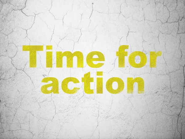 Timeline concept: Time for Action on wall background — Stock Photo, Image
