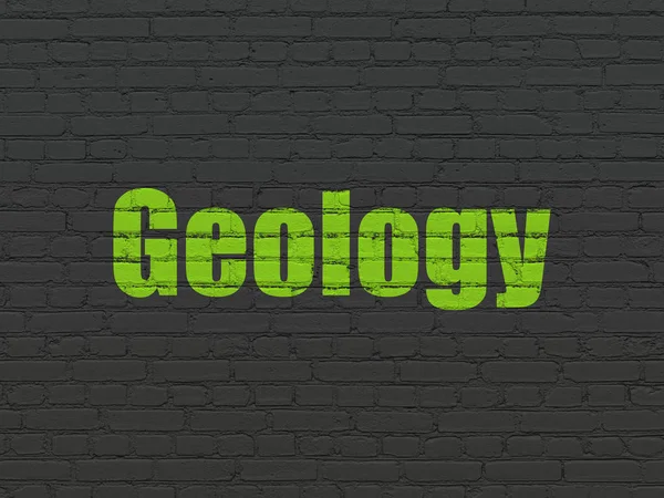 Концепция изучения: Геология на стене — стоковое фото