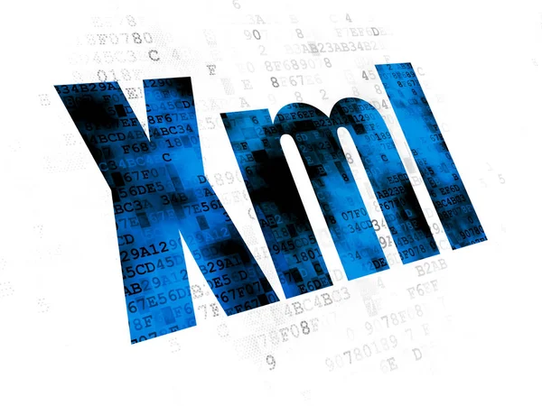 Concepto de programación: Xml sobre fondo digital — Foto de Stock