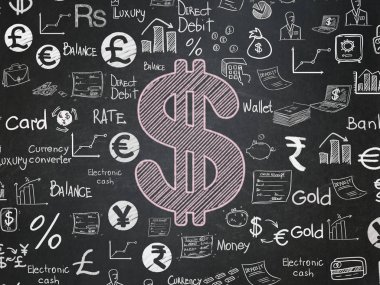 Para birimi kavramı: Doları okul yönetimi arka plan üzerinde