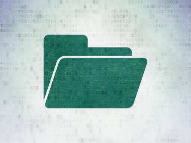 İş kavramı: dijital veri kağıt arka plan üzerinde klasör