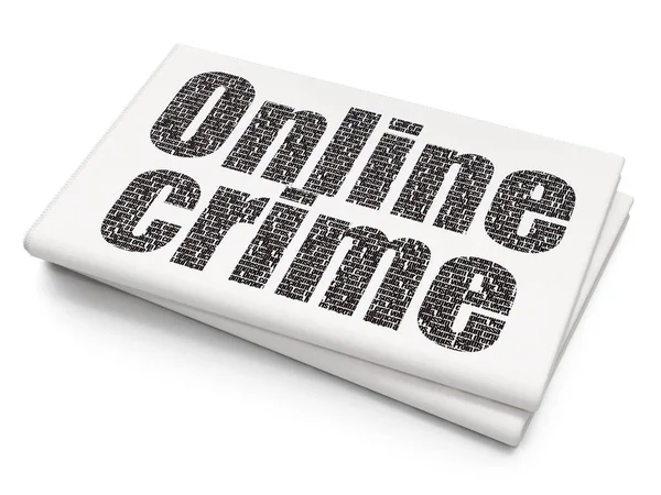 Concetto di sicurezza: crimine online su sfondo Blank Newspaper — Foto Stock