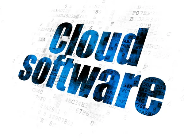 Cloud-Technologie-Konzept: Cloud-Software auf digitalem Hintergrund — Stockfoto