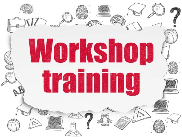 Concetto di studio: Workshop di formazione su sfondo carta strappata — Foto Stock