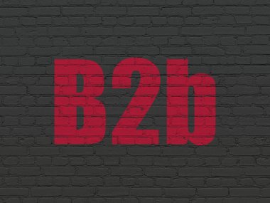 iş kavramı: duvar arka planda b2b