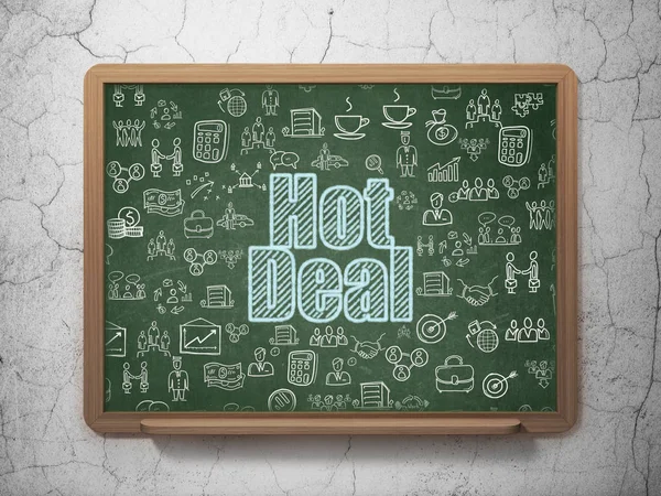 Conceito de negócio: Hot Deal on School board background — Fotografia de Stock