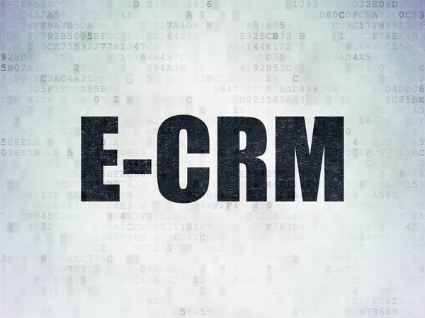 Bedrijfsconcept: E-Crm op digitale Data-Paper achtergrond — Stockfoto