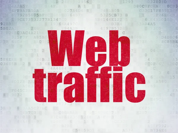 Web development concept: Web Traffic on Digital Data Paper background