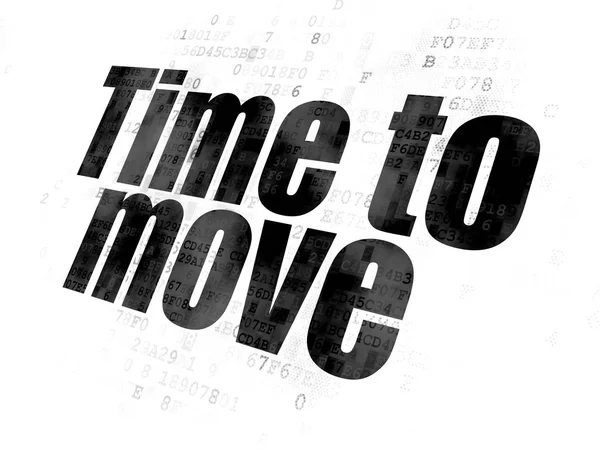 Concepto de línea de tiempo: Tiempo para moverse en el fondo digital — Foto de Stock