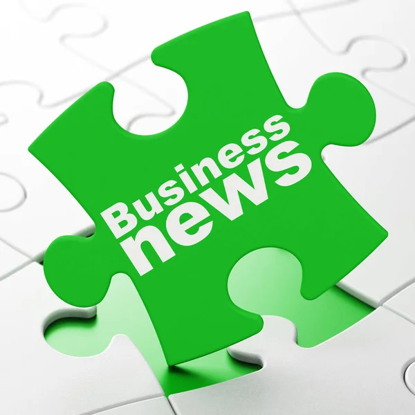 Concetto di notizie: Business News sullo sfondo del puzzle — Foto Stock