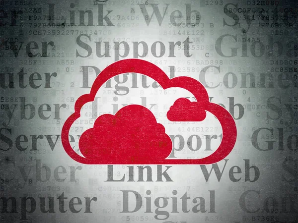 Cloud computing koncept: Cloud on Digital Data Paper bakgrund — Stockfoto