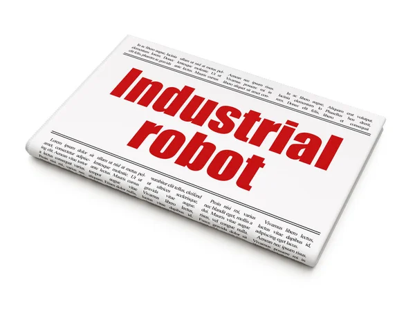 業界の概念: 産業用ロボットの新聞の見出し — ストック写真