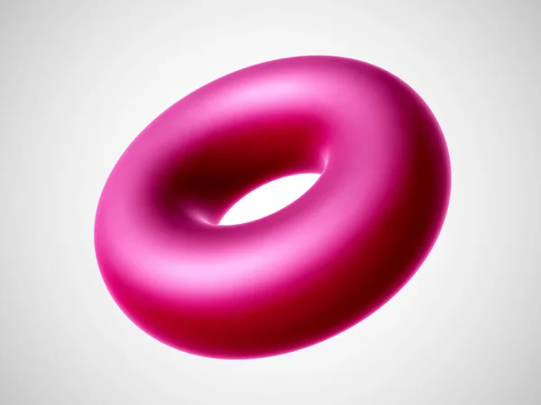 Torus rouge 3D isolé sur fond blanc . — Image vectorielle