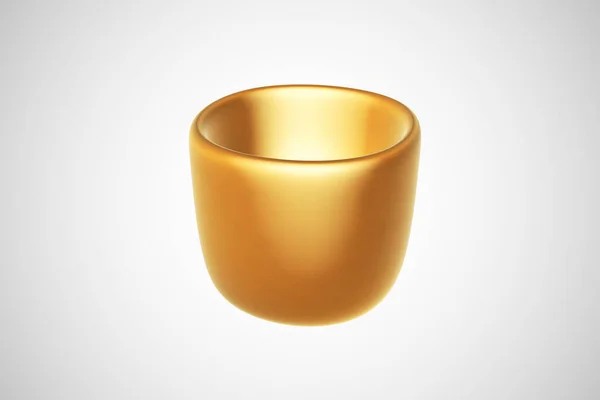 Złoty kubek 3D na białym tle. — Wektor stockowy