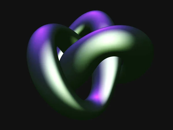 Noeud métallique 3D isolé sur fond noir . — Image vectorielle