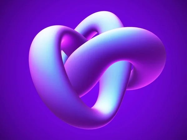 Noeud torus bleu 3D sur fond bleu . — Image vectorielle