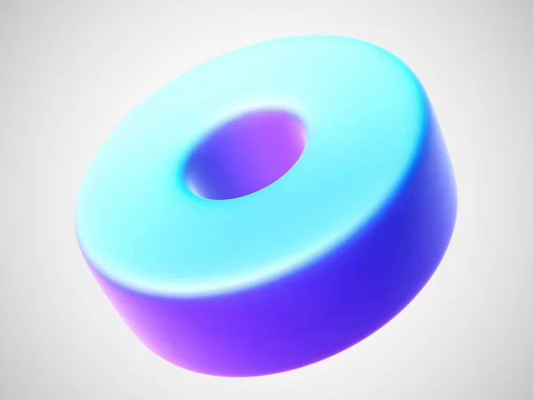 3D blauwe torus geïsoleerd op witte achtergrond. — Stockvector