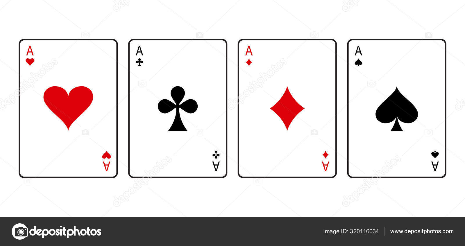 Ace cards. Red and black playing poker card suit: club, diamond and spade. Vector Stock Vector by ©Sylfida 320116034