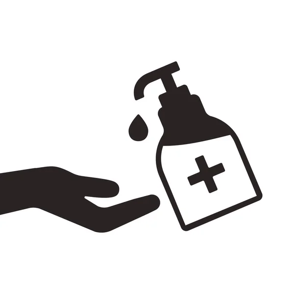 Desinfecção Higiene Das Mãos Garrafa Desinfetante Mãos Lavadas Ilustração Vetorial —  Vetores de Stock