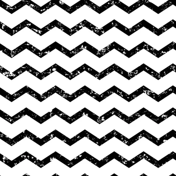 齐格锯齿状的无缝隙图案 雪佛龙波带着复古背景 黑色和白色的设计 矢量说明 — 图库矢量图片