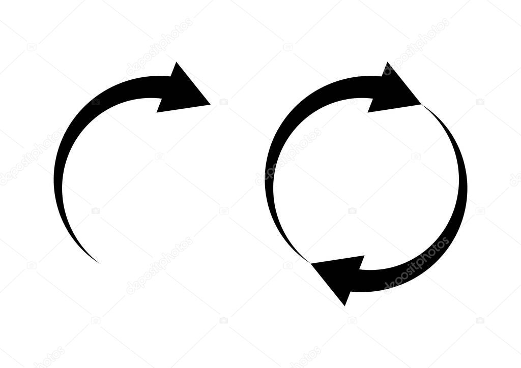Arrow circle icons isolated on white background. Vector illustraion
