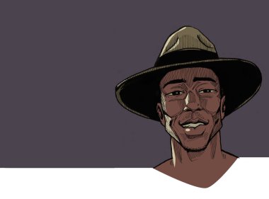 Vintage Afrika adam portresi