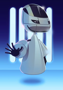 Vurgulama robotun içinde uzay gemisi