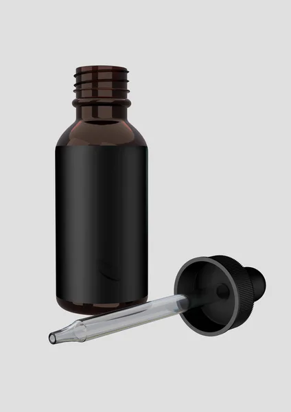 Medicina em branco Tintura Tampa aberta da garrafa — Fotografia de Stock