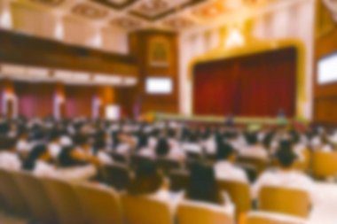 Arka plan bulanık, iş toplantı konferans eğitim öğrenme kavram koçluk.