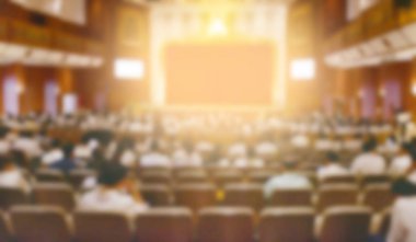 Arka plan bulanık, iş toplantı konferans eğitim öğrenme kavram koçluk.